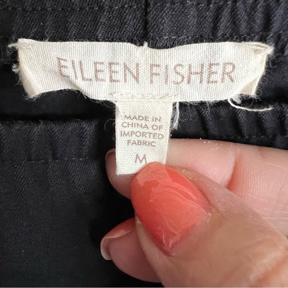 Eileen Fisher Black Pull On Crop Pants - Picture 3 of 6